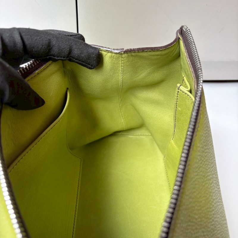 Hermes 咖把綠皮肩側包-20