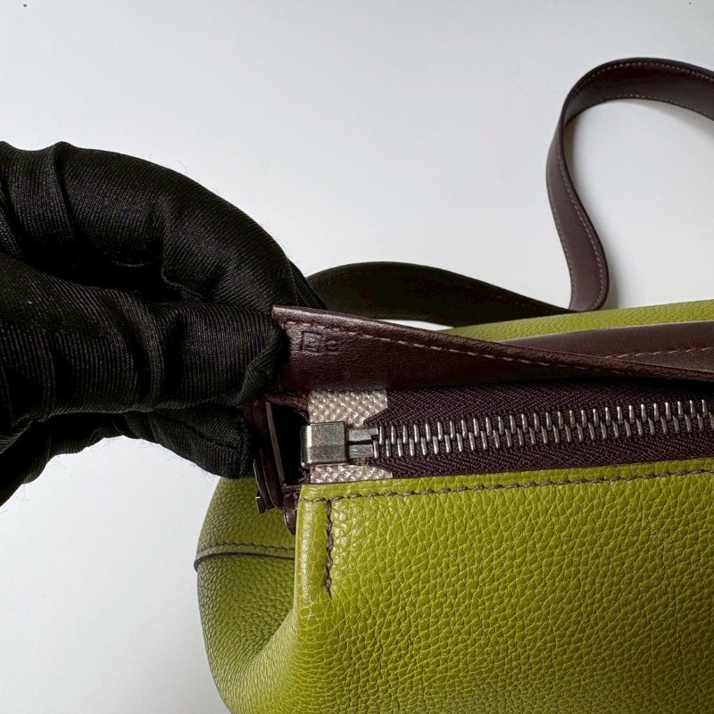 Hermes 咖把綠皮肩側包-22
