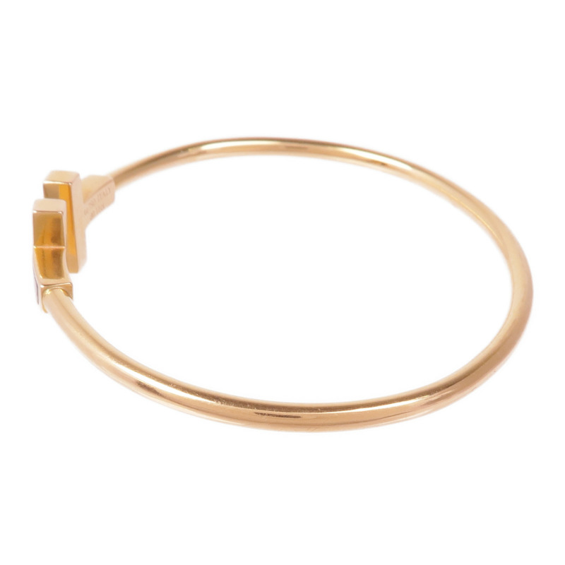 TIFFANY＆CO 18K玫瑰金/鑽石/縞瑪瑙T Wire手鐲-1