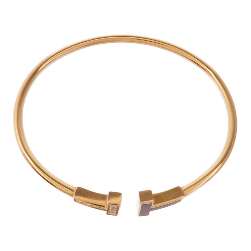 TIFFANY＆CO 18K玫瑰金/鑽石/縞瑪瑙T Wire手鐲-3