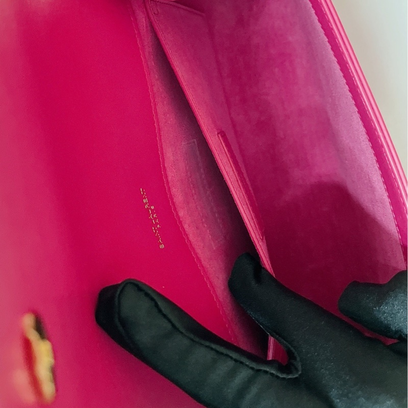 莉亞精品♡YSL 354119 Kate流蘇斜背包桃粉 九新美包-16