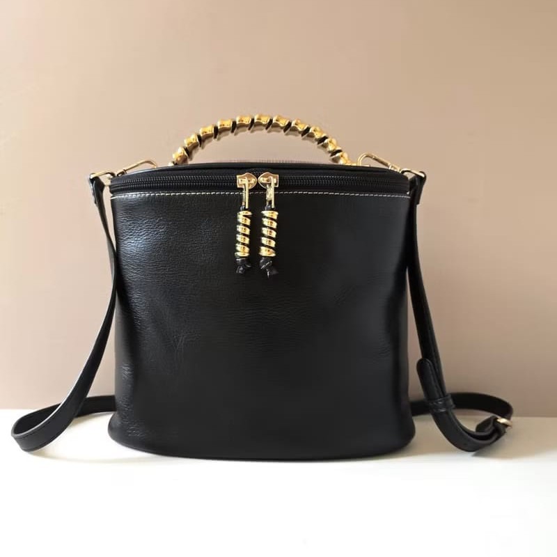 【LA LUNE】絕版中古包 Loewe蛇骨黑色盒子包 斜背包 側背包 單肩包 皮革包-1