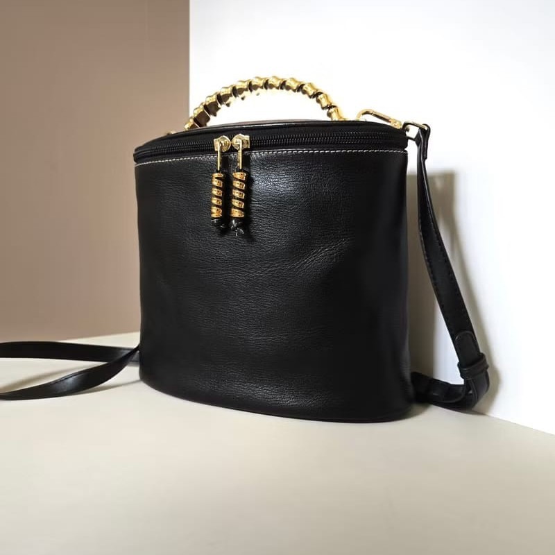 【LA LUNE】絕版中古包 Loewe蛇骨黑色盒子包 斜背包 側背包 單肩包 皮革包-6