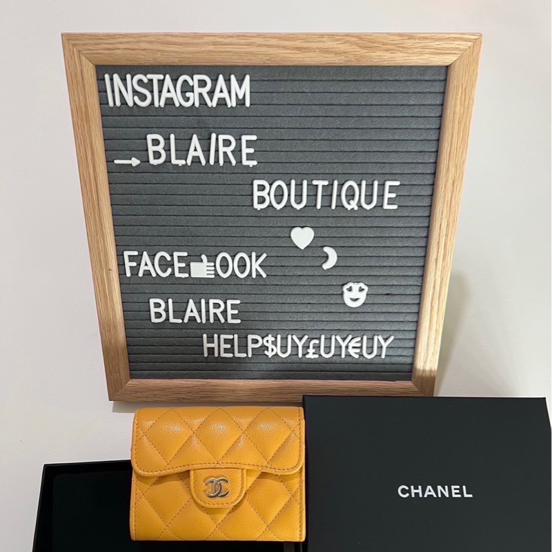 全新/全配 Chanel 香奈兒 招財黃色💛荔枝紋牛皮 ❗️雙層卡包❗️非常實用跟難買🔥-0