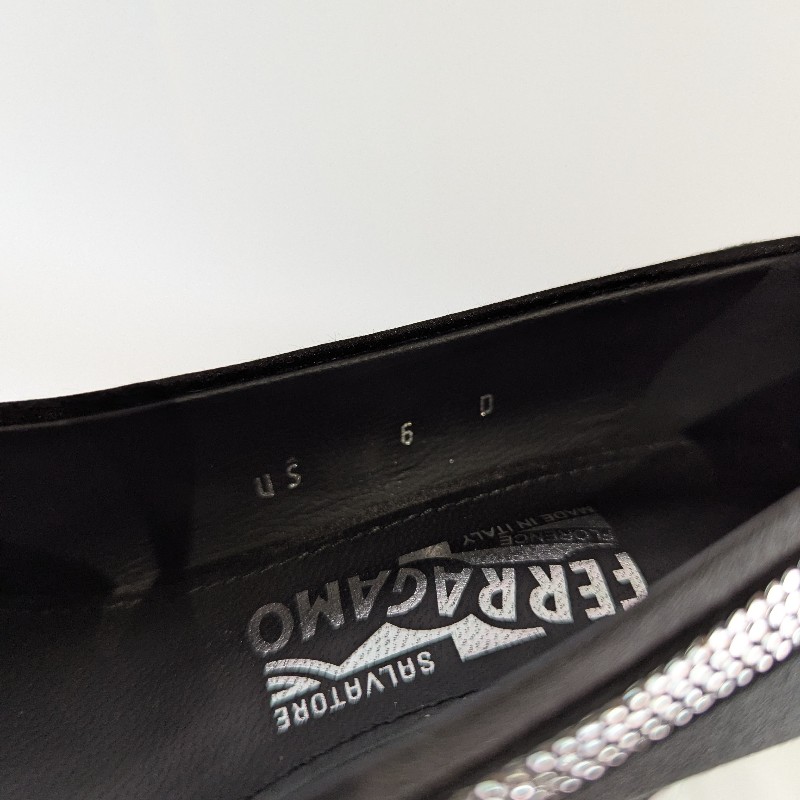 莉亞精品♡Ferragamo蝴蝶結緞面跟鞋 尺碼6-9