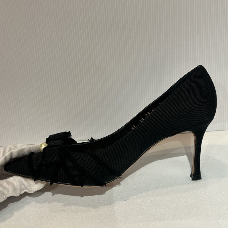 莉亞精品♡ChristianDior珍珠蝴蝶結跟鞋 尺碼39-5