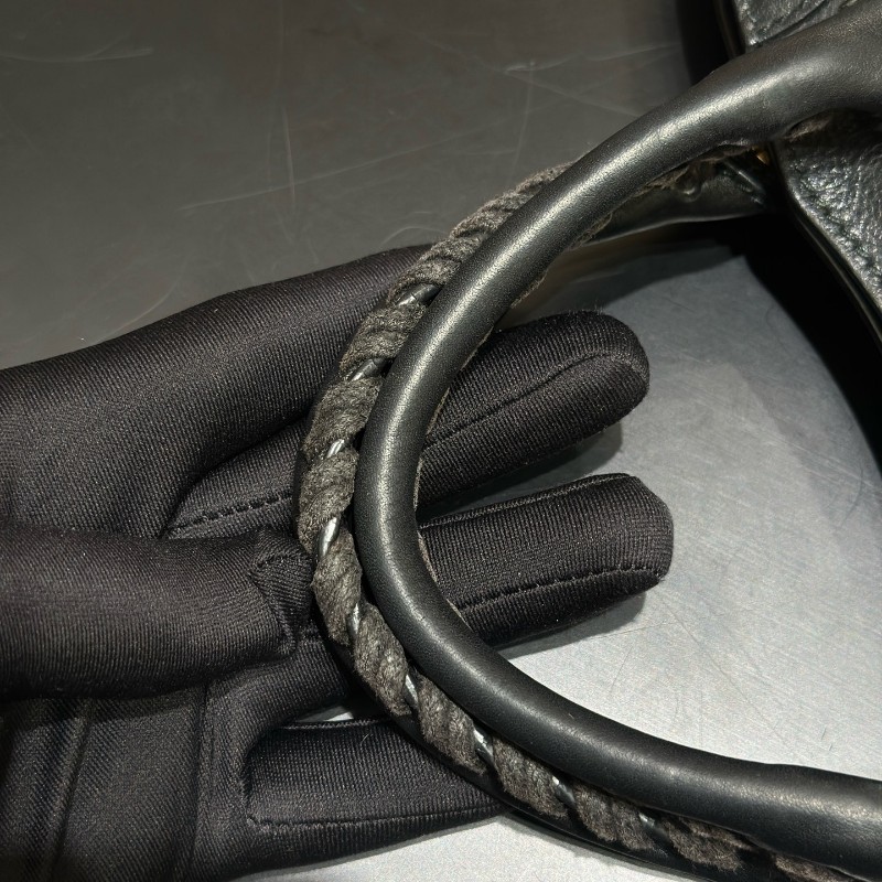 Balenciaga/巴黎世家 機車包 黑銀 黑色鴛鴦扣金屬 無鏡子有肩帶-6