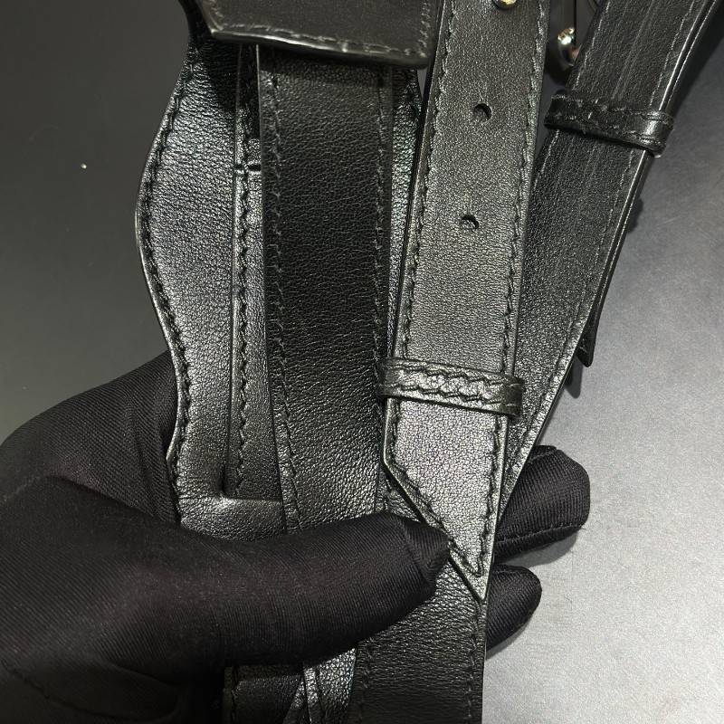 Balenciaga/巴黎世家 機車包 黑銀 黑色鴛鴦扣金屬 無鏡子有肩帶-7