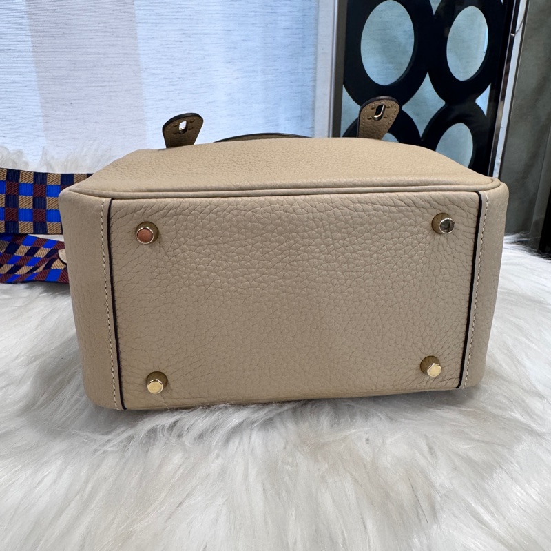 Hermes Mini Lindy 風衣灰TC皮金釦 近全新-4