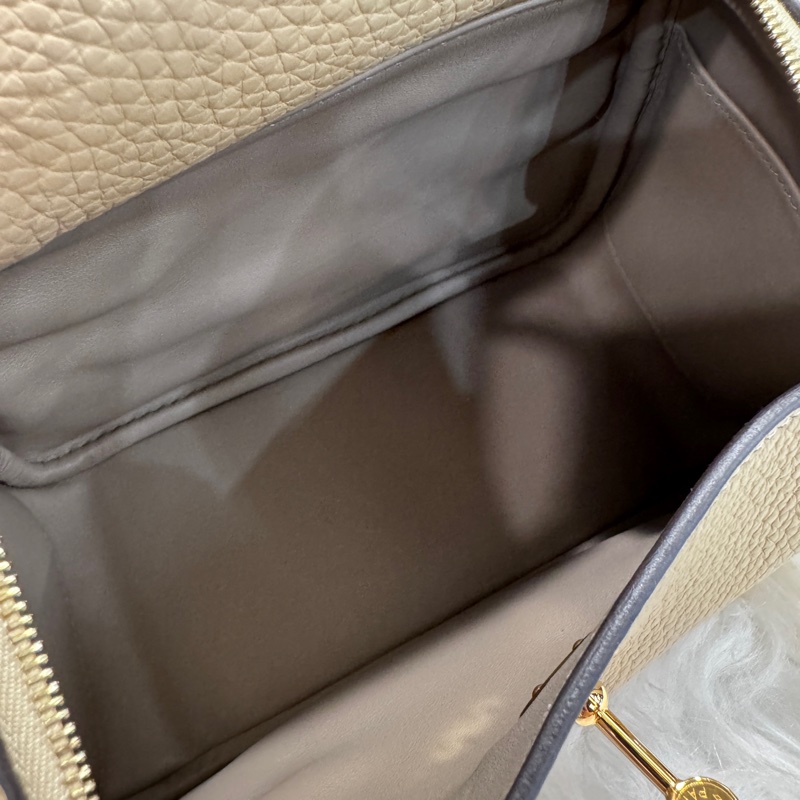 Hermes Mini Lindy 風衣灰TC皮金釦 近全新-9
