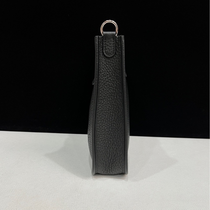 HERMES愛馬仕mini evelyne 黑色 銀扣-0