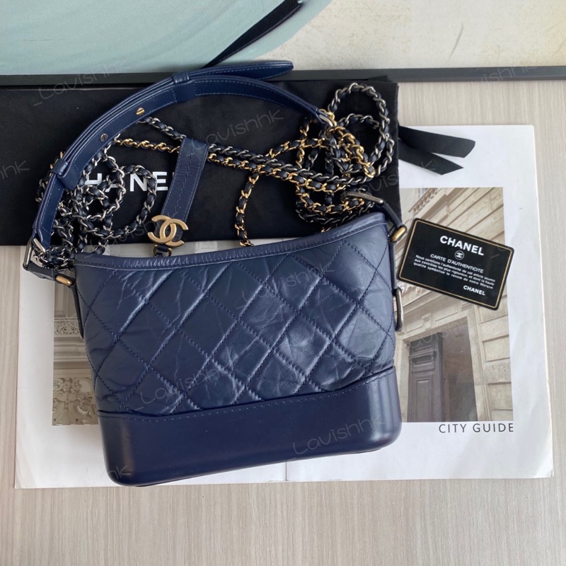 Chanel 海軍藍 小號 流浪包-0