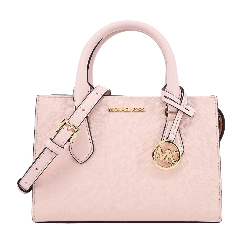 ✔ MICHAEL KORS MK SHEILA 防刮三層手提/斜背兩用包 — 小款/胭脂粉-0
