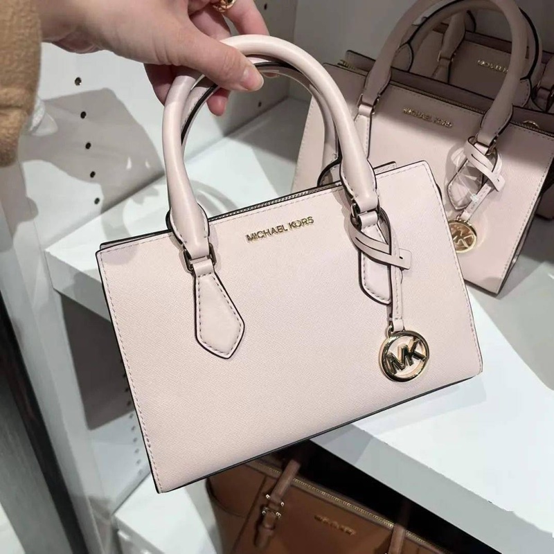 ✔ MICHAEL KORS MK SHEILA 防刮三層手提/斜背兩用包 — 小款/胭脂粉-2