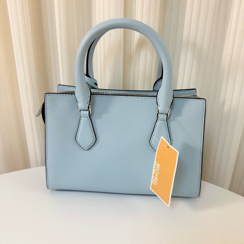 ✔ MICHAEL KORS Sheila 銀字圓標Logo防刮三層提肩兩用包(威尼斯藍) 小款-2