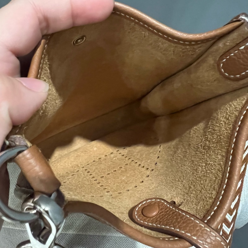 Hermes 愛馬仕 mini evelyne 16 金棕 銀釦-8