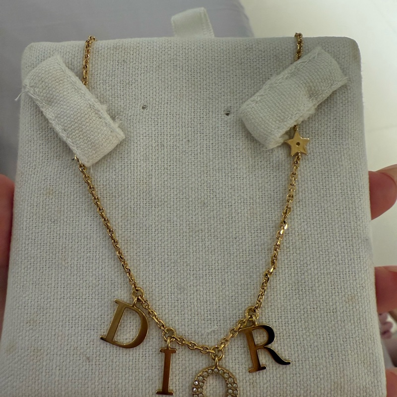 Dior logo帶鑽項鍊-2