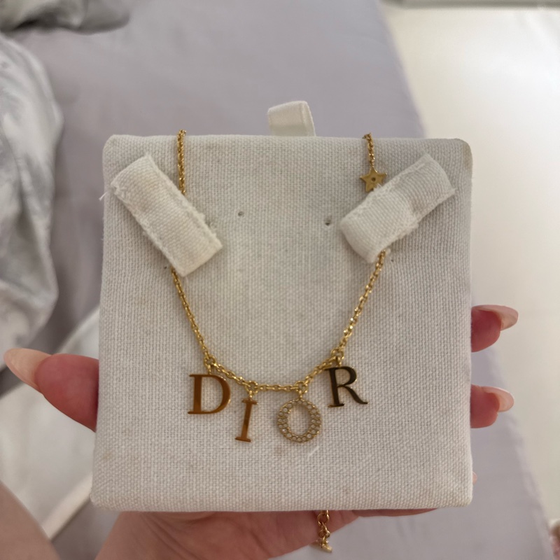 Dior logo帶鑽項鍊-5