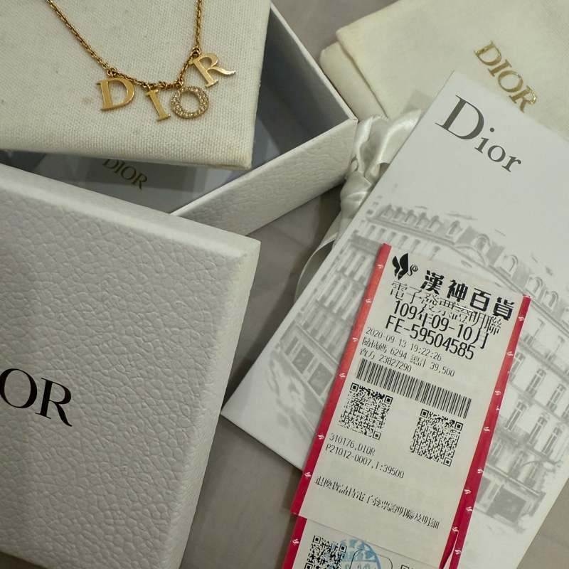 Dior logo帶鑽項鍊-12