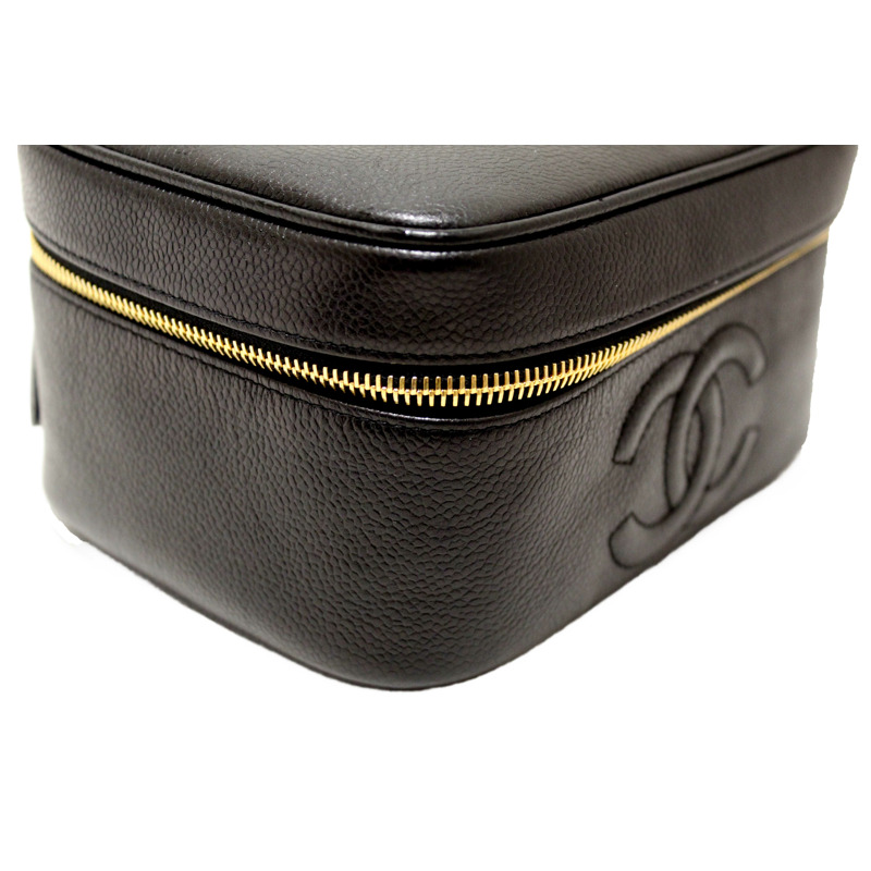 Chanel Vintage Black Caviar CC Timeless Vanity Case Bag-9