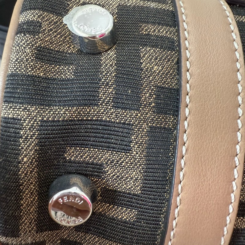 芬迪/Fendi手袋 老花新款手提圓筒包 配寬肩帶-7