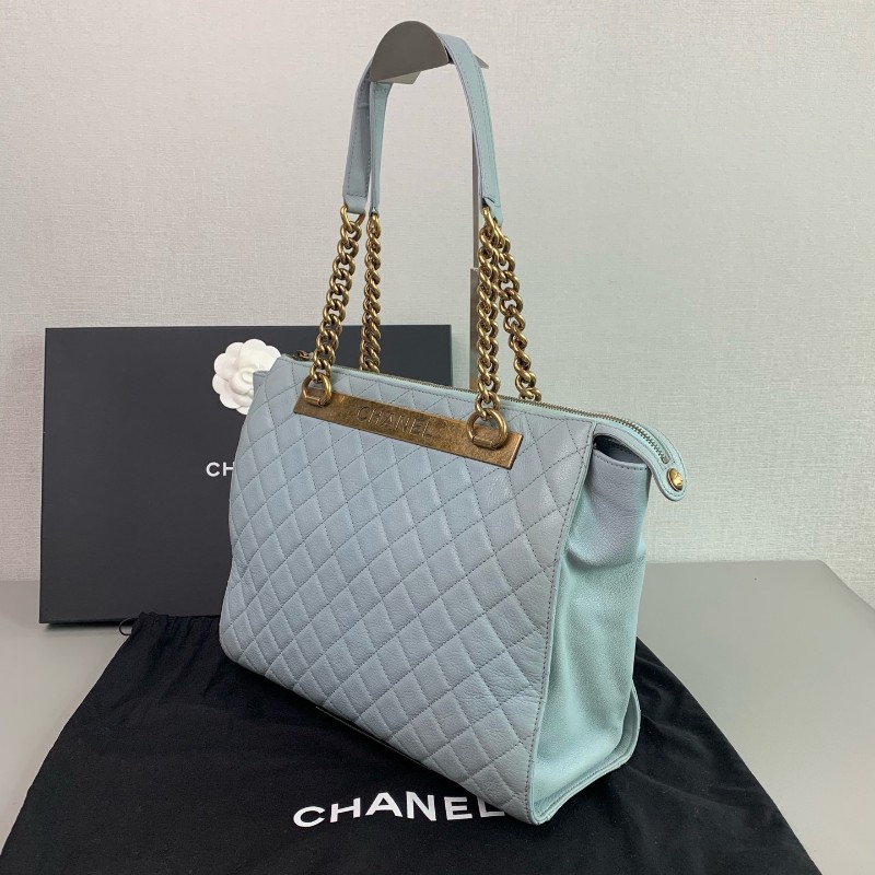 Chanel香奈兒 山羊皮 藍色31rue cambon托特包-2