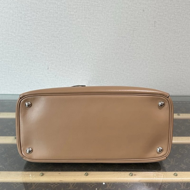 PRADA 沙黃色銀扣手提肩背斜背包 34*24*15 98新配件塵袋-3