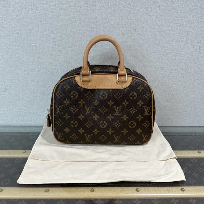 LV 中古老花金扣珍妮手提包 28*20*11 98新配件塵袋鑰匙鎖-5