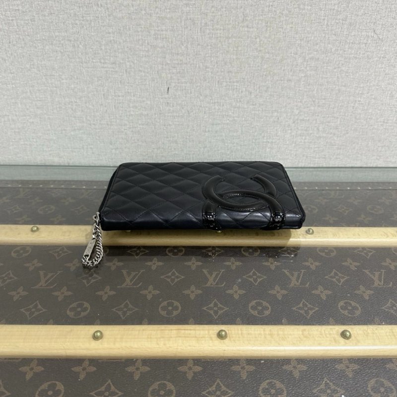 CHANEL 黑銀康鵬卡包手拿包 20*13*2 99新配件保卡塵袋-3
