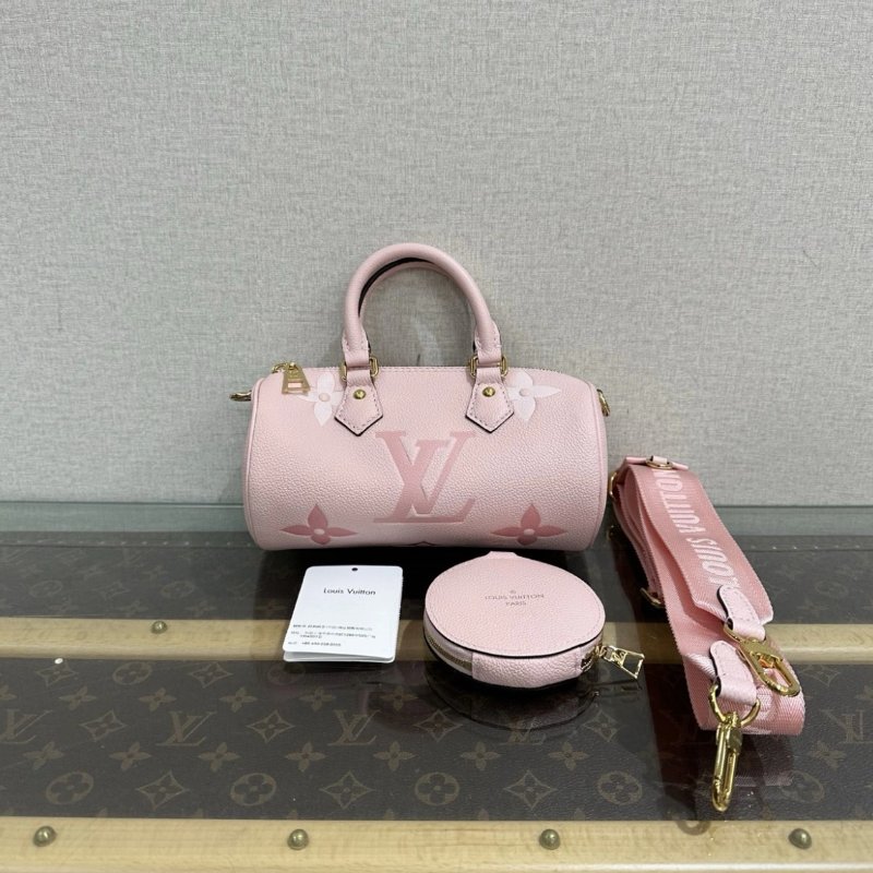 LV papillon春夏限定櫻花粉巴比龍 芯片款 20*10*10 99新配件塵袋吊牌-0