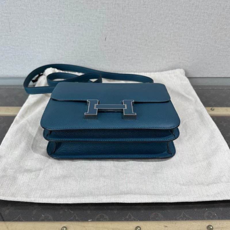 HERMES WO博斯普魯斯綠琺瑯扣康康24肩背斜背包 24*18.5*6 98新配件盒子塵袋-3