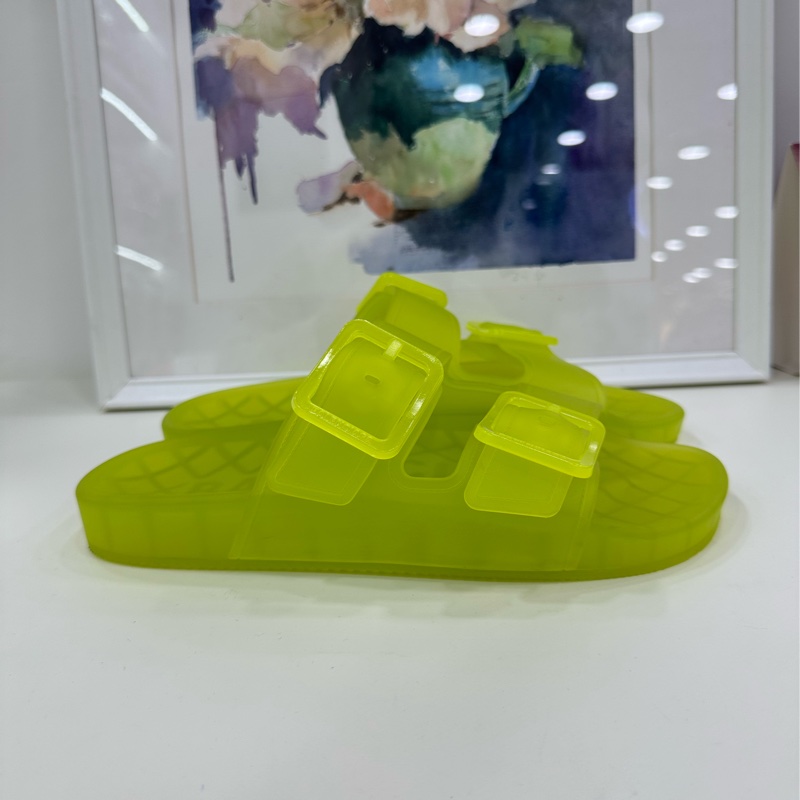 Balenciaga 巴黎世家 綠色透視磨砂果凍拖鞋40碼 閒置-2