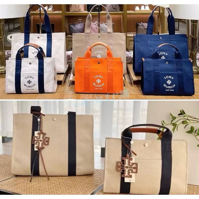 CC蕾夢🍋《超值二手商品》Tory Burch 肩背包 手提包 帆布刺繡側背包 單肩 托特(附原廠防塵袋、紙袋、購證照)-0