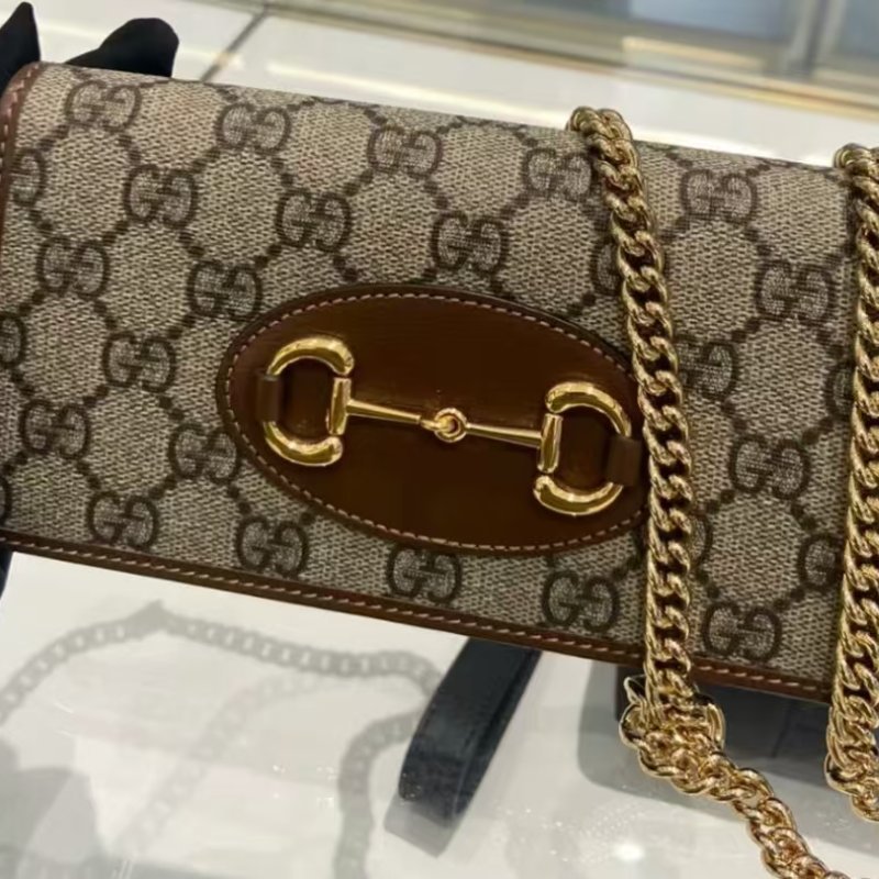 Gucci 1955woc 棕邊老花斜背包 全新-4