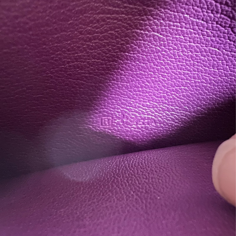 二手 Hermes 愛馬士 H銀扣長夾 Bearn Soufflet  山羊皮／海葵紫色-25