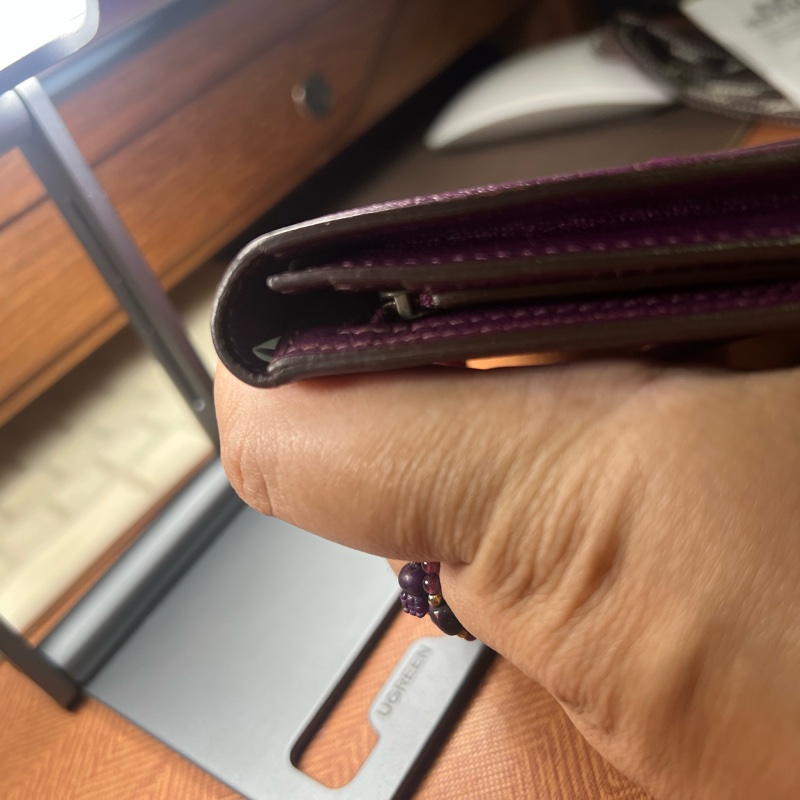 二手 Hermes 愛馬士 H銀扣長夾 Bearn Soufflet  山羊皮／海葵紫色-39