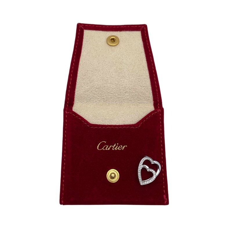 Cartier 卡地亞 18K 白金 心型 鑽石 吊墜-5