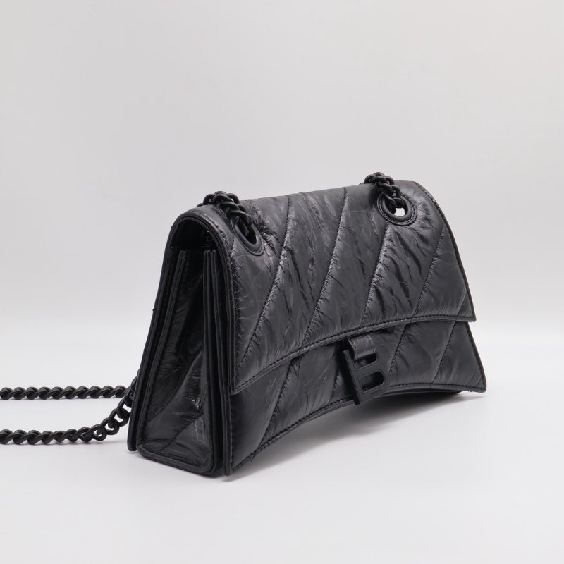 Balenciaga Crush小牛皮沙漏包 - 小號So black-5