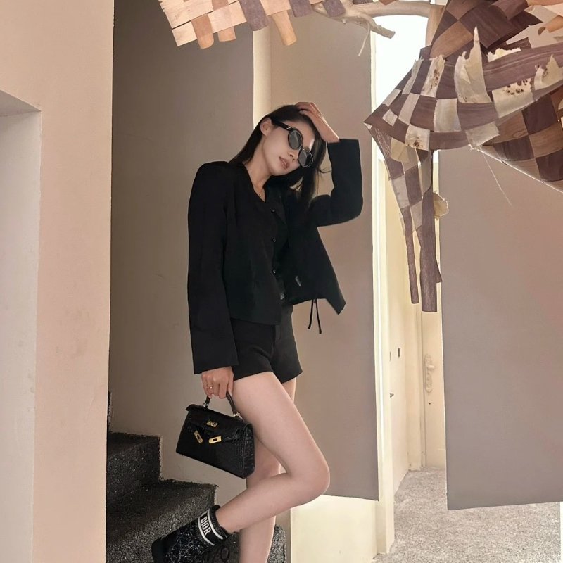 DIOR D- major粗低跟短靴 - 黑 36-7