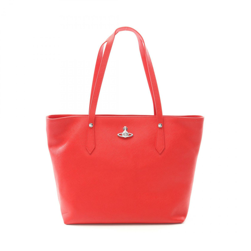 Vivienne Westwood SHOPPER Orb 單肩手提包 4D01000 紅色皮革 全新 女士-0