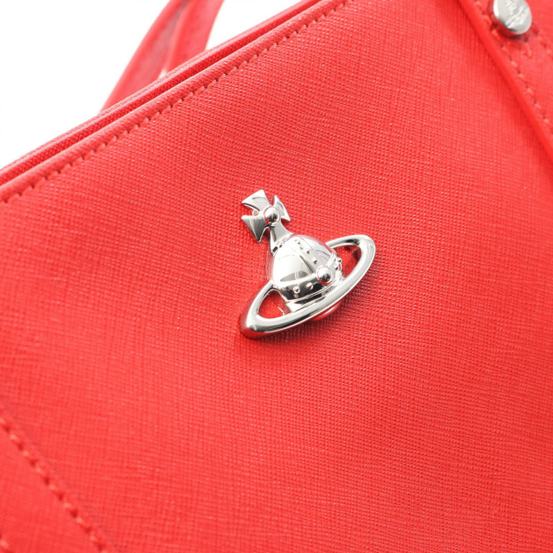 Vivienne Westwood SHOPPER Orb 單肩手提包 4D01000 紅色皮革 全新 女士-4