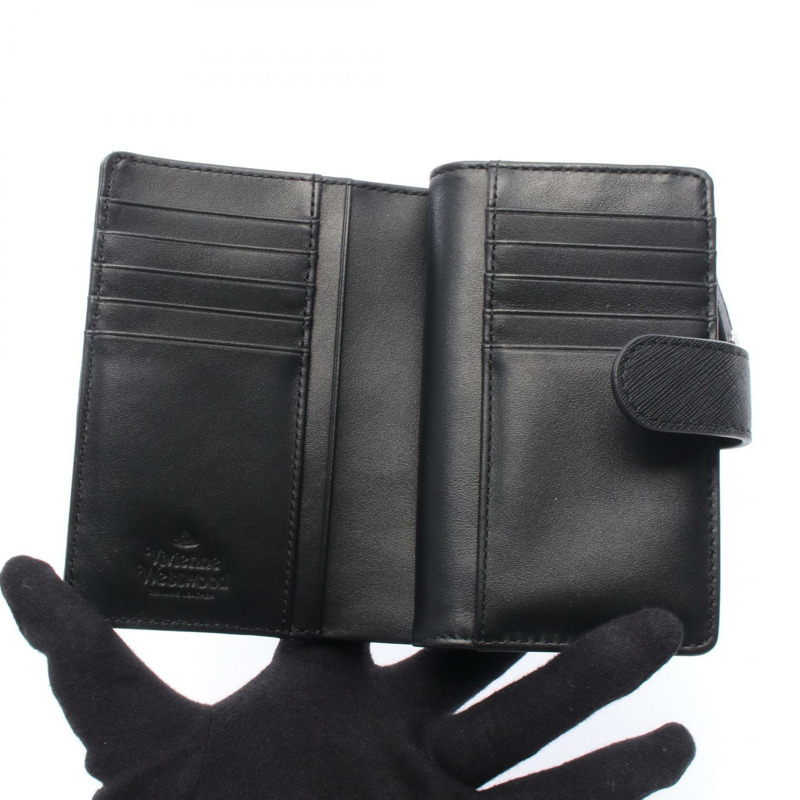 Vivienne Westwood 拉鍊卡包 Orb 雙折皮夾 51080028L0040N402 十字紋皮革 黑色 全新 女款-2