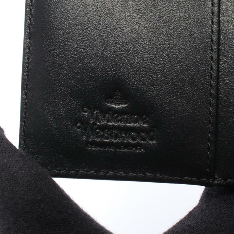 Vivienne Westwood 拉鍊卡包 Orb 雙折皮夾 51080028L0040N402 十字紋皮革 黑色 全新 女款-3