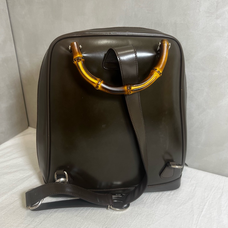 Gucci 竹節帆布單帶後背包-4