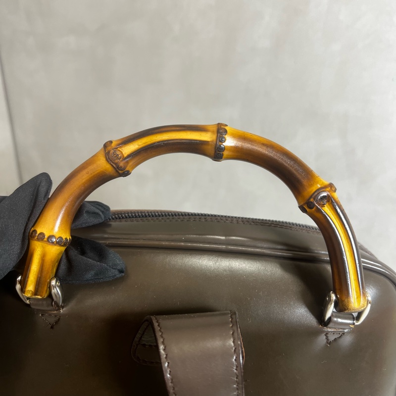 Gucci 竹節帆布單帶後背包-15