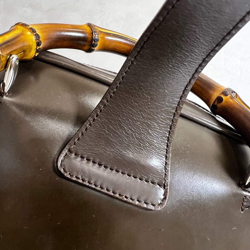 Gucci 竹節帆布單帶後背包-16