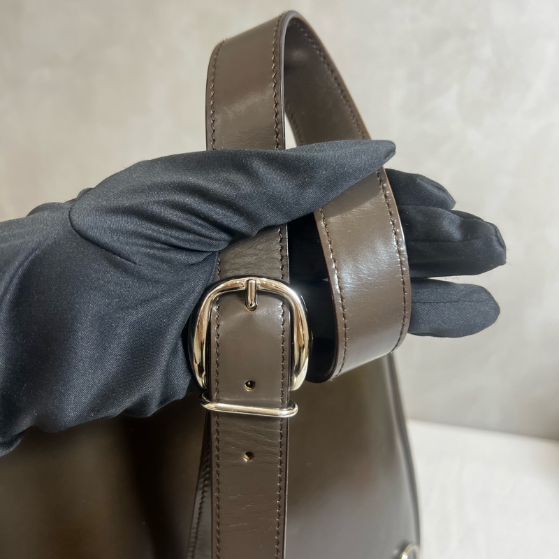 Gucci 竹節帆布單帶後背包-17