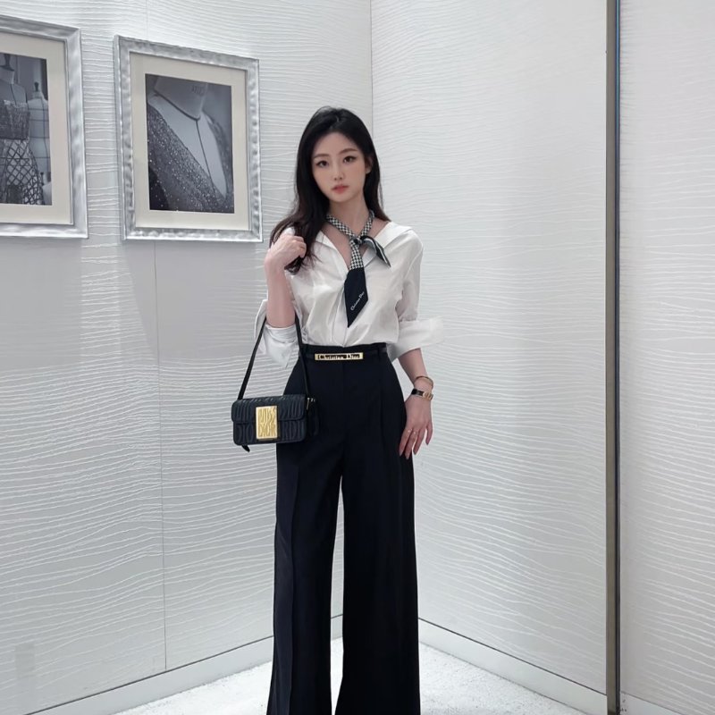 DIOR Christian Dior千鳥格絲巾 - 黑-1