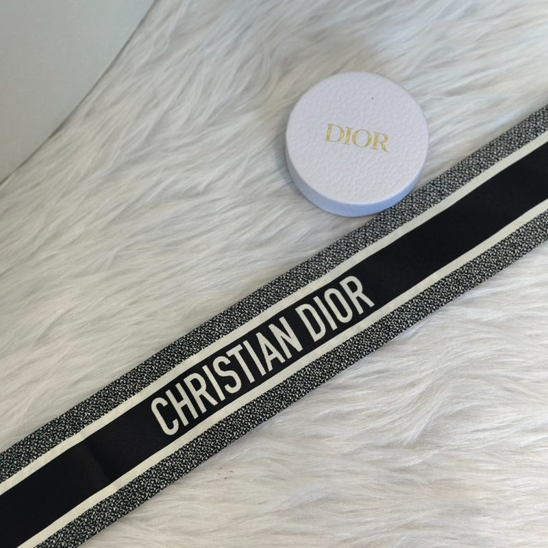 DIOR Christian Dior千鳥格絲巾 - 黑-2