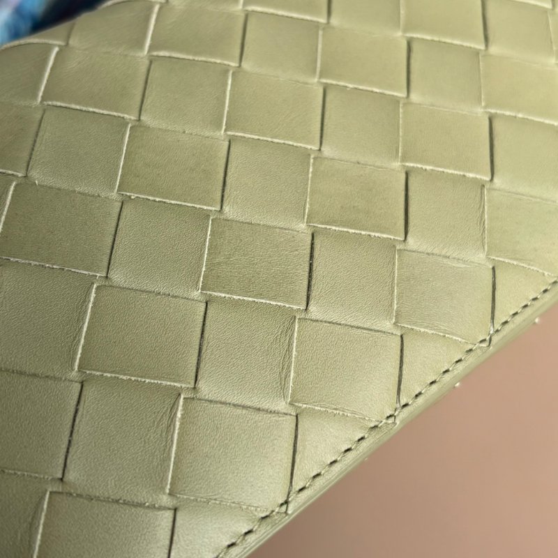 ::BOTTEGA VENETA:: BV 經典編織灰綠色牛皮對開長夾-21